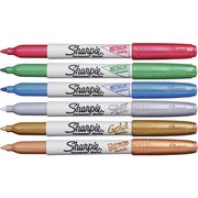 Sharpie Metallic Markers, Fine, 6/ST, Assorted PK SAN2029678